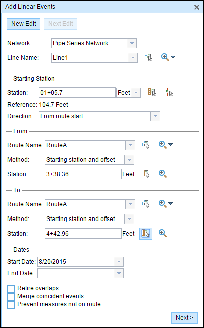 Using the Starting station and offset method Using the Starting station and offset method