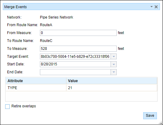 Merge Events widget Merge Events widget